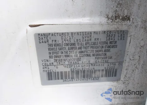 2017 Nissan Sentra Sv from USA, damaged, VIN 3N1AB7AP2HY291852